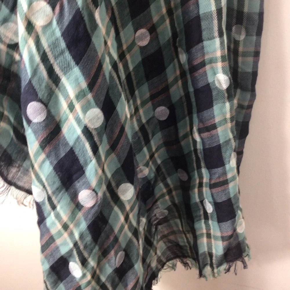 Elegant Blue Plaid Furniture scarf wrap women